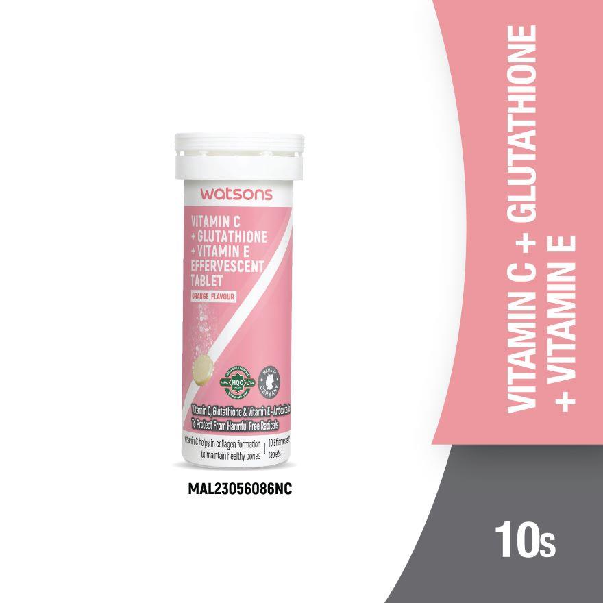vitamin c vitamin e glutathione WATSONS Vitamin C + Vitamin E + Glutathione Effervescent Tablets 10s -  Lazada