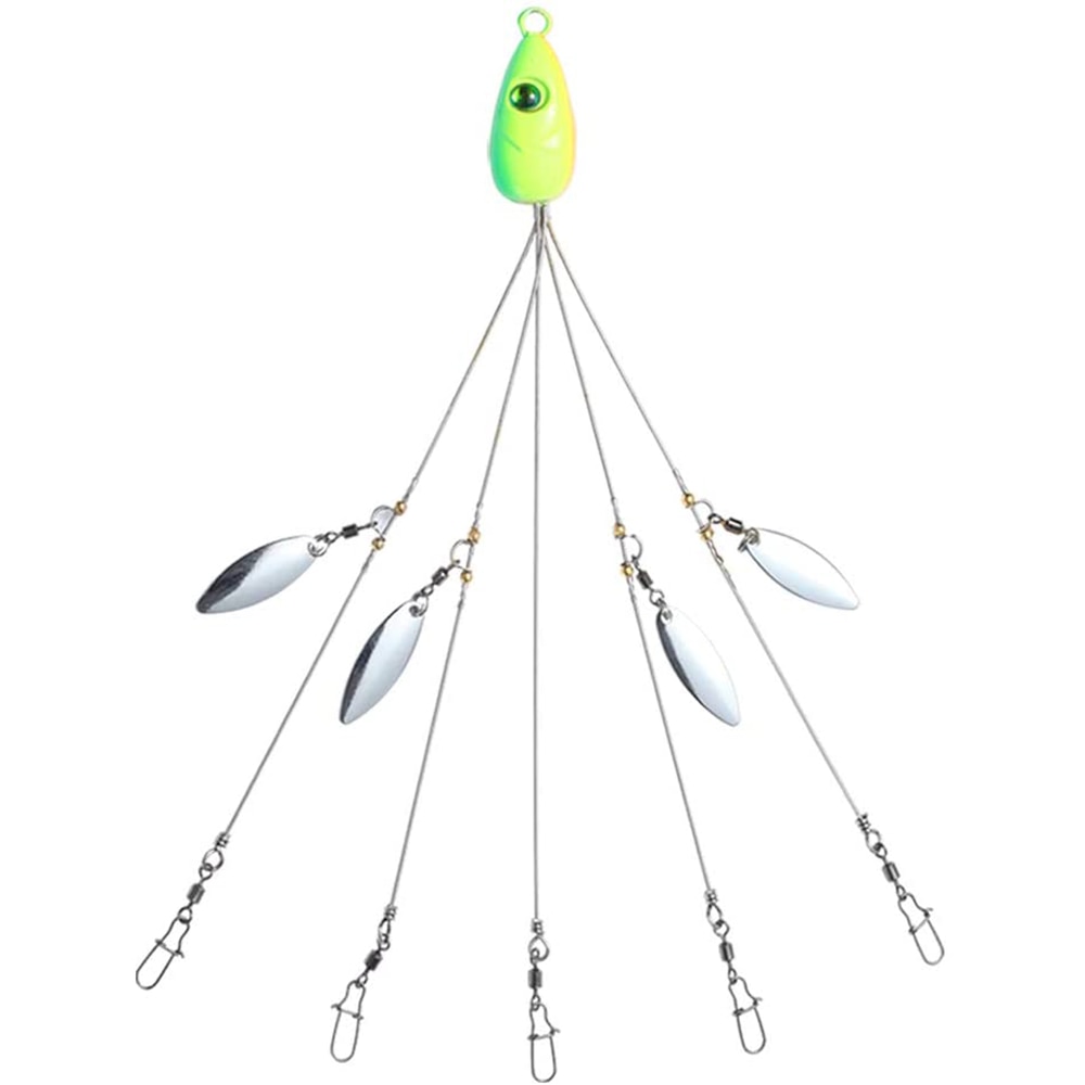 Teyssor 5 Arms Alabama Umbrella Rig Fishing Lure Bait Rigs With Barrel  Swivels For Bass Lures