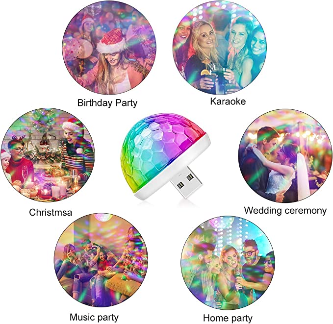 LED Small DJ Light 4W Sound Control with RGB Light. 