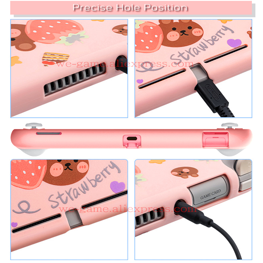 【Free shipping】 Newest Cute Pink Rabbit Cat Skin Protective Case for Nintendo Switch Lite Console Controller Controller Housing Cover.