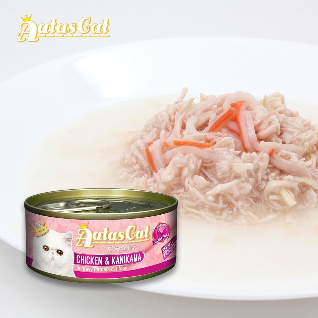 Pate AATAS Cho Mèo Mọi Lứa Tuổi (Súp Gà Mix) Creamy Chicken - Lon 80g - [Nông Trại Thú Cưng]