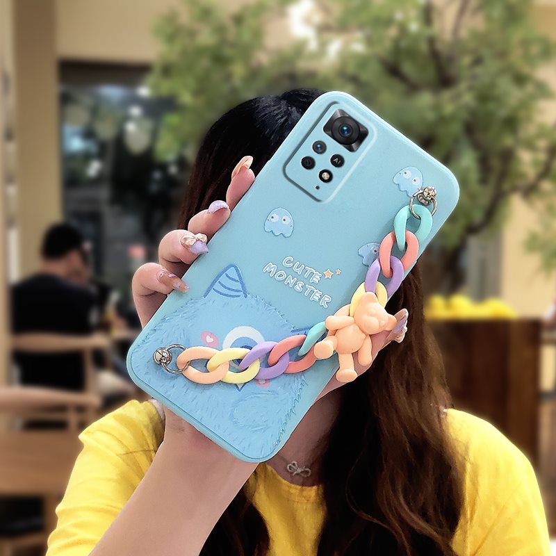 Cartoon Liquid silicone shell Phone Case For Redmi Note12 Pro 4G/Note11 Pro+   Solid color protective case Anti-fall. 