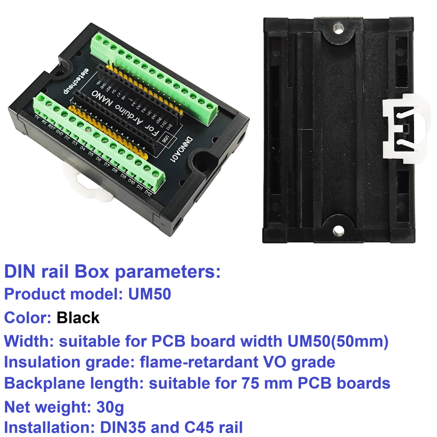 Distribution Module DIN Mount Screw Terminal Blockfor Arduino Mini Type ...