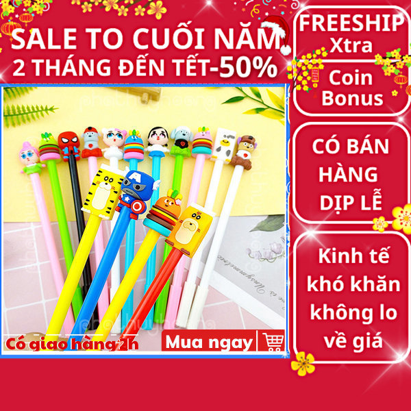 Combo 4 cây bút nước mực xanh cực cute giá rẻ và chất lượng, bút viết văn phòng phẩm, bút mực học sinh ruột xanh có nắp đậy, bút cute nhiều hình mực xanh cho học sinh, viết mực nước cute xanh, đồ dùng học tập, Phát Huy Hoàng