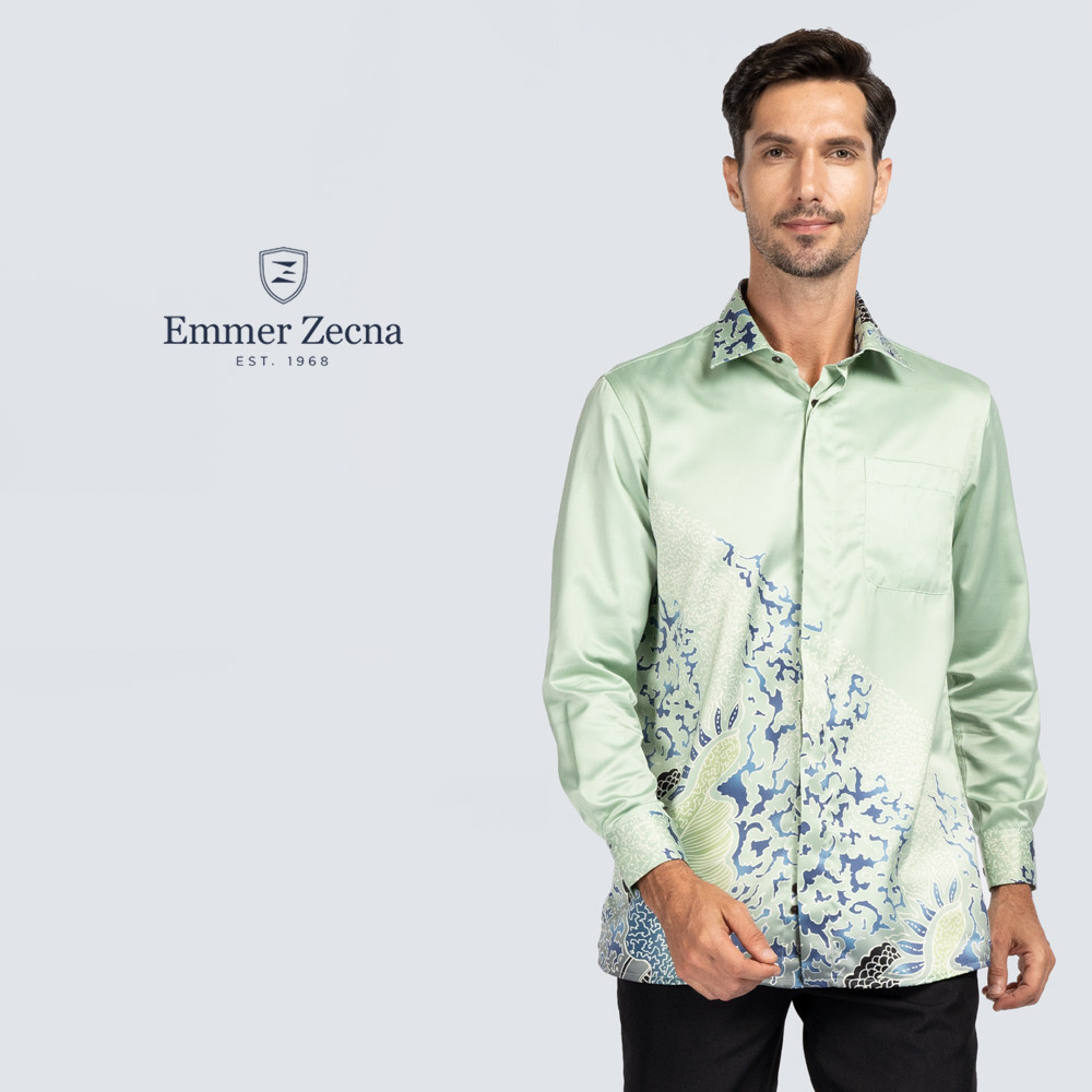 Emmer Zecna - Men's Cotton Mix Mandarin Collar Regular Fit Long