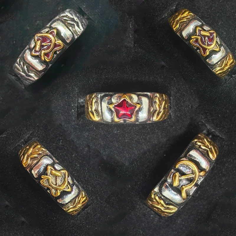 Red Fist Rings 【Top Picks】Soviet Union Iron Fist Red Star Ring Male Mercenary Society ...