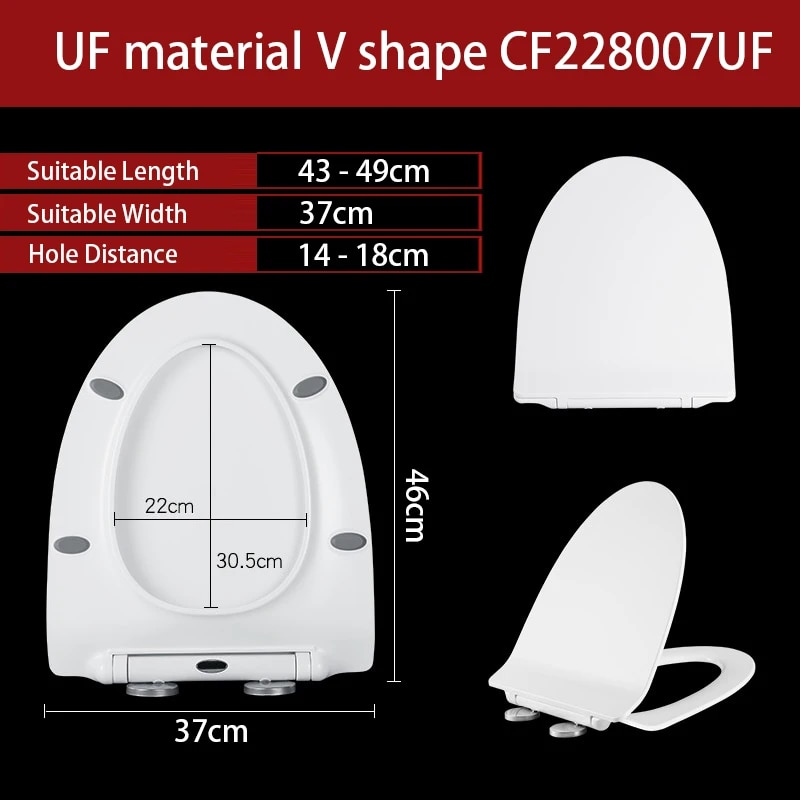 V Shape Toilet Seat UF Material Slowly Closing Toilet Cover WC Install ...