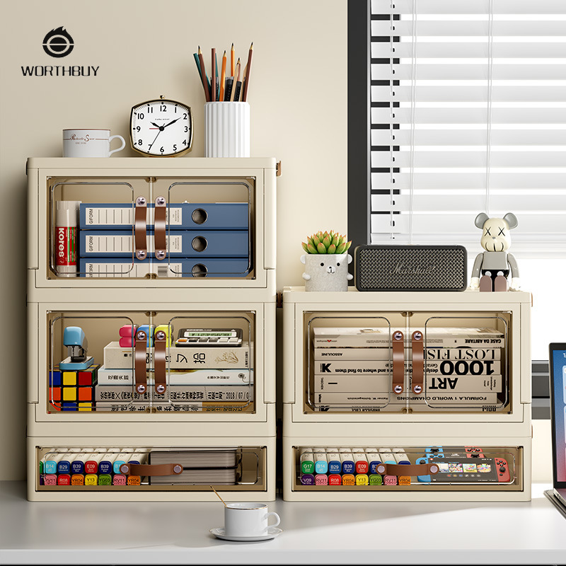 Stationery storage box, student dormitory study, desktop storage cabinet, multi-functional plastic drawer-type large-capacity shelf