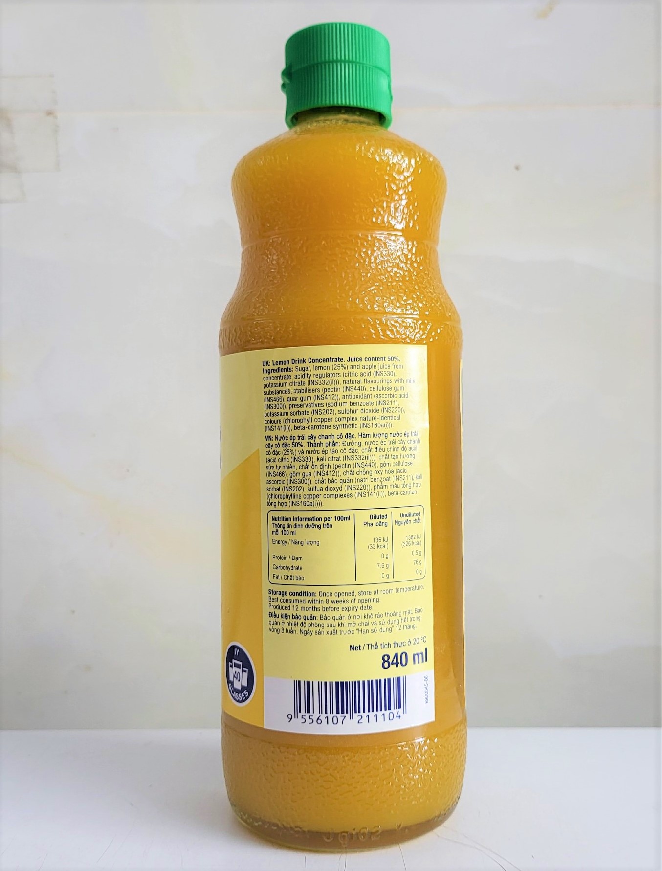 [Chai 800ml – CHANH] NƯỚC ÉP CÔ ĐẶC [Malaysia] SUNQUICK Lemon Fruity and Refreshing (halal)