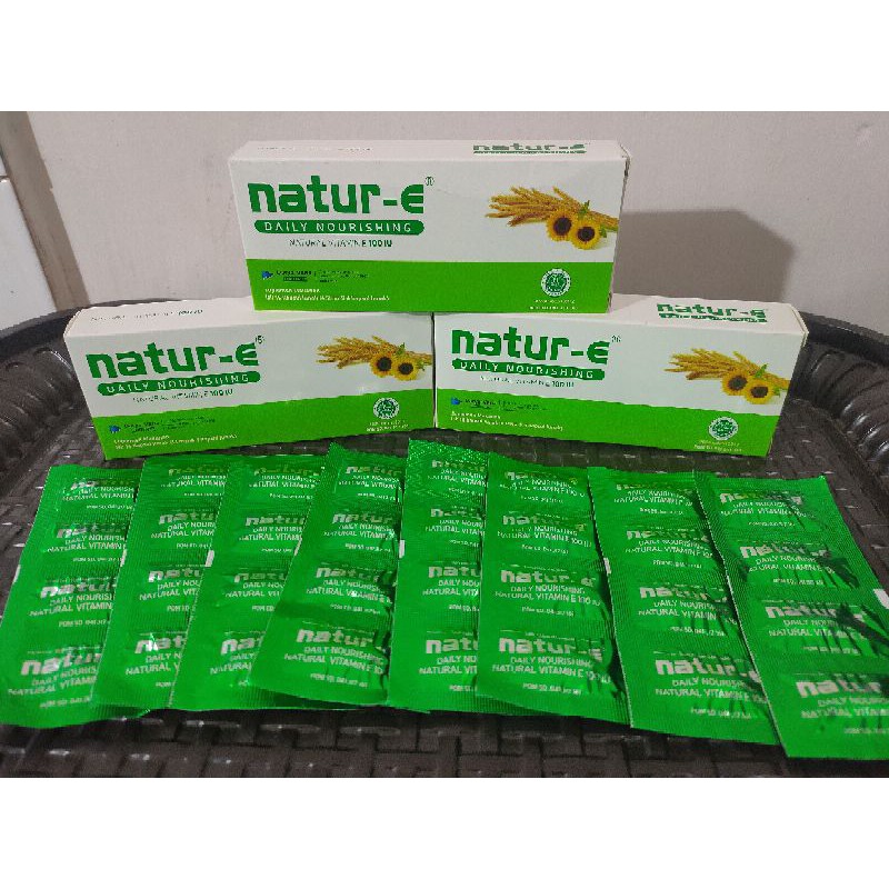 NATUR E 100 IU STRIPS ISI 4 KAPSUL Nature Hijau Vitamin Kulit Lazada