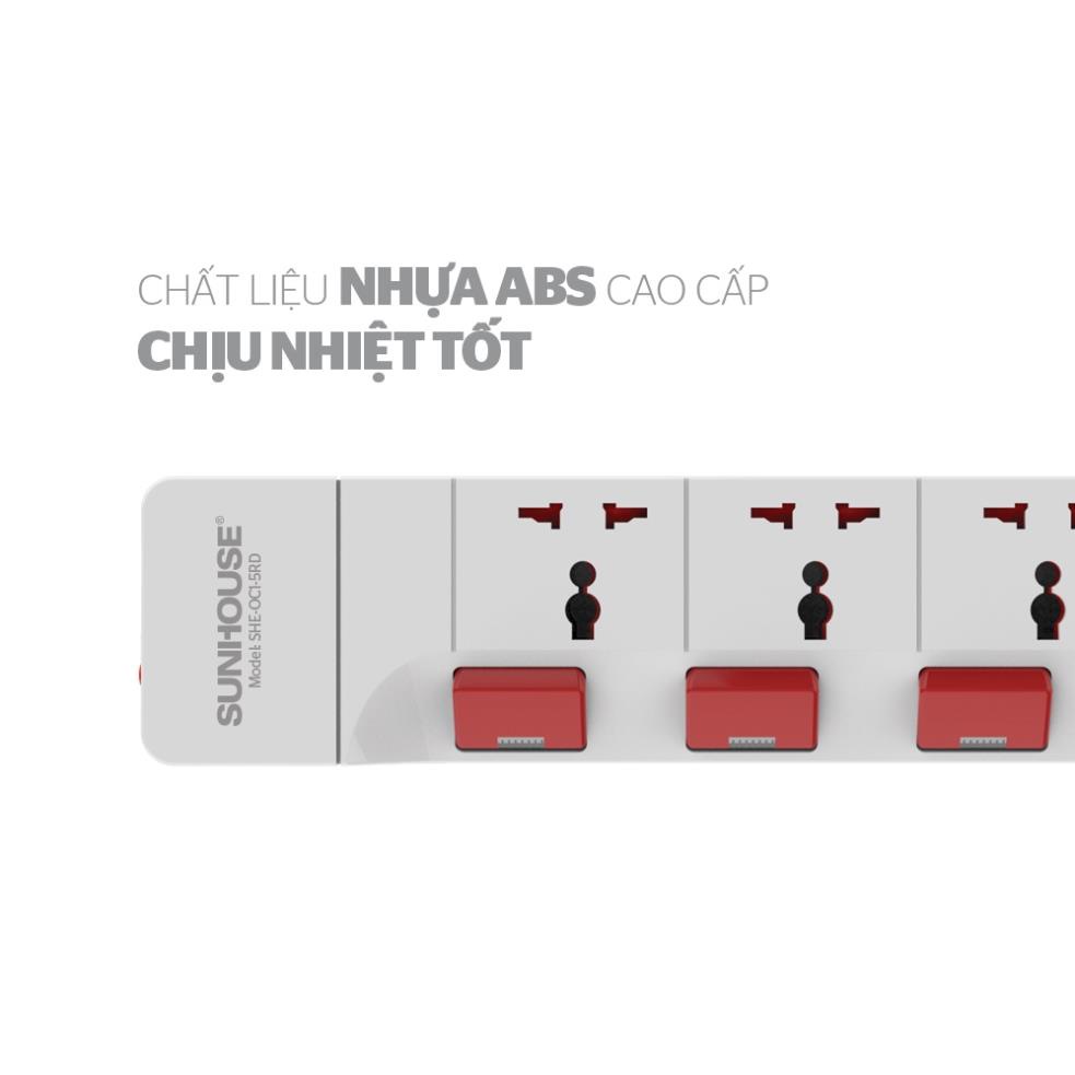 Ổ cắm điện đa năng SUNHOUSE- SHE-OC1-5RD