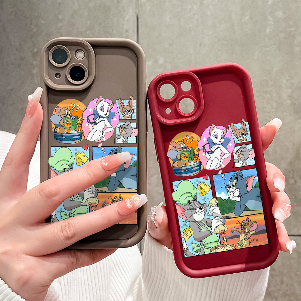 ZeroQiQi for Samsung A06 Back Cover Tom Jerry Comic Soft Rubber Ladder Camera Protection Phone Case. 