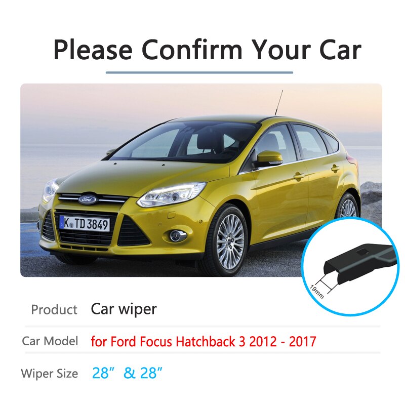 Cho FORD FOCUS 3 2012 ~ 2017 MK3 gạt nước ô tô lưỡi cửa sổ trước kính chắn gió kính chắn gió xe hơi phụ kiện dán 2013 2014 2015 2016