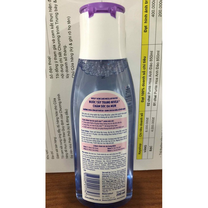 NƯỚC TẨY TRANG NIVEA CHĂM SÓC DA MỤN 200ML