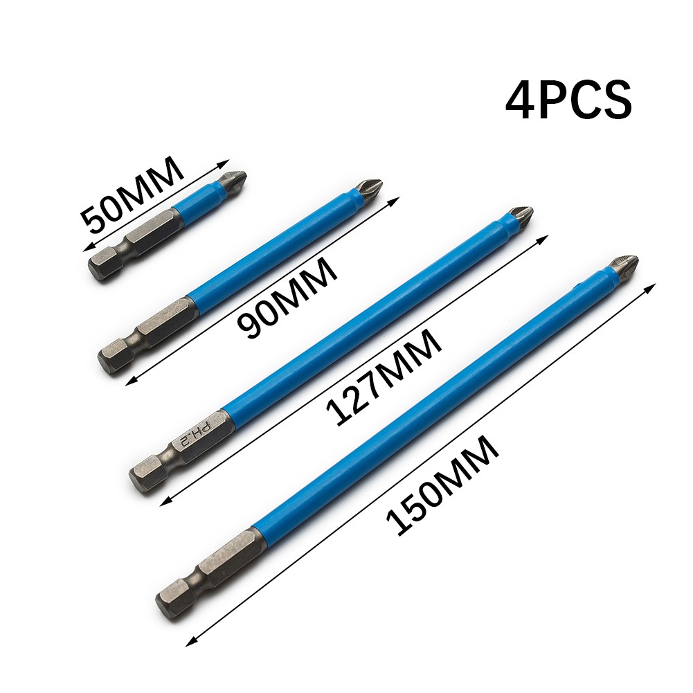 4pcs Non-Slip Screwdriver Bit 50mm90mm127mm150mm For Wind Batch Hand Drill Charging Screwdriver