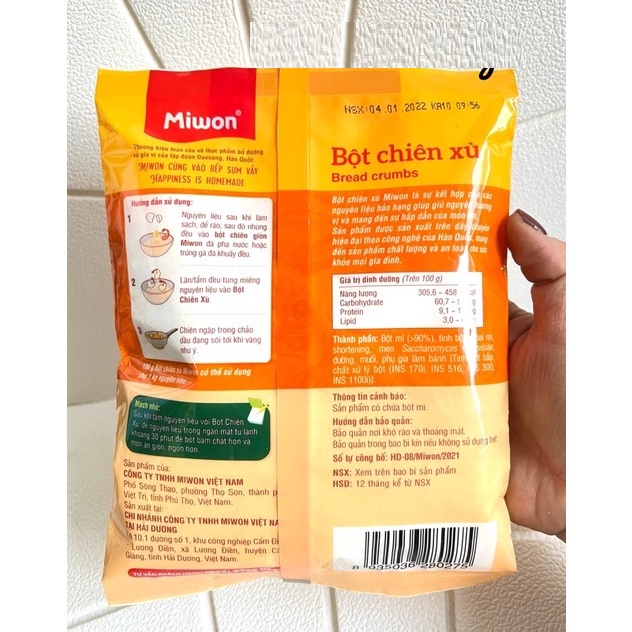 Bột chiên Xù miwon màu trắng 100g date mới