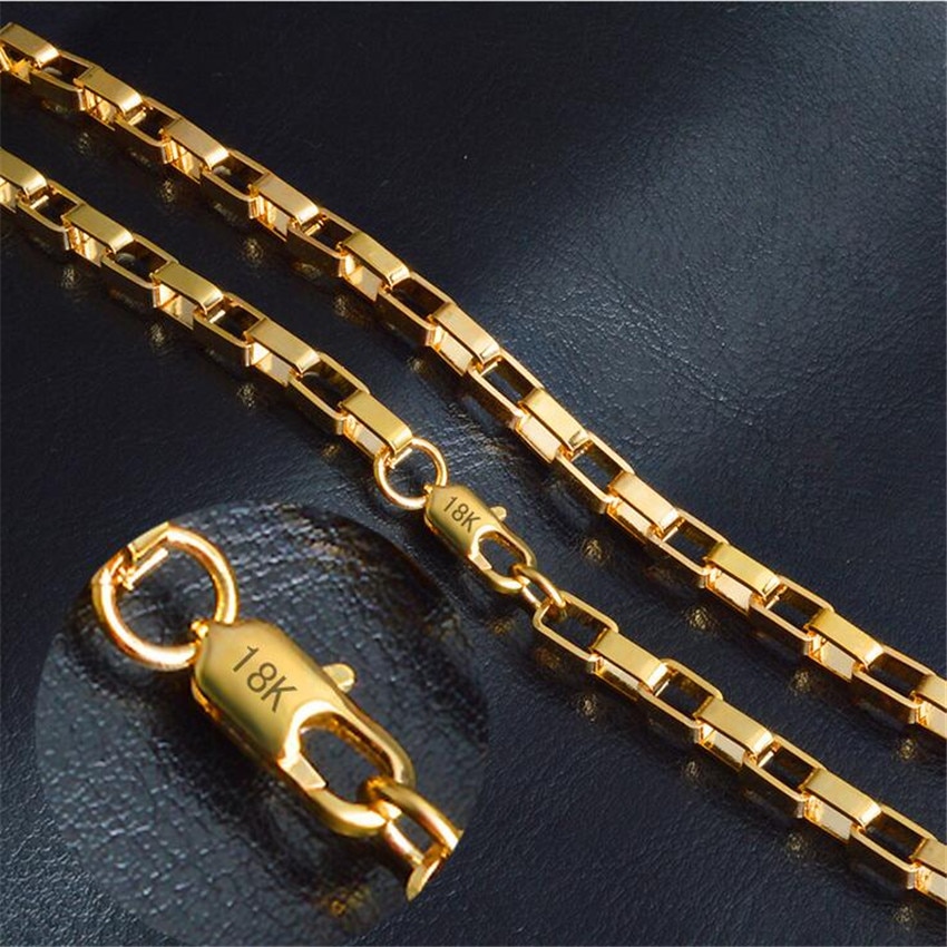 Chain Necklace Hot Necklace Fashion Jewelry 18 K 4MM 50CM 20Inch Men Chain Geometric Pattern Snake Chain