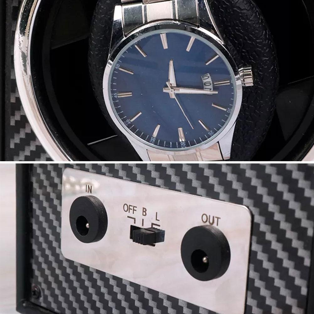 1Pc Watch Winder Box Automatic Wooden Single Watch Box Suitable For Mechanical Watches Automatic Rotate Rotation Motor Box Wood
