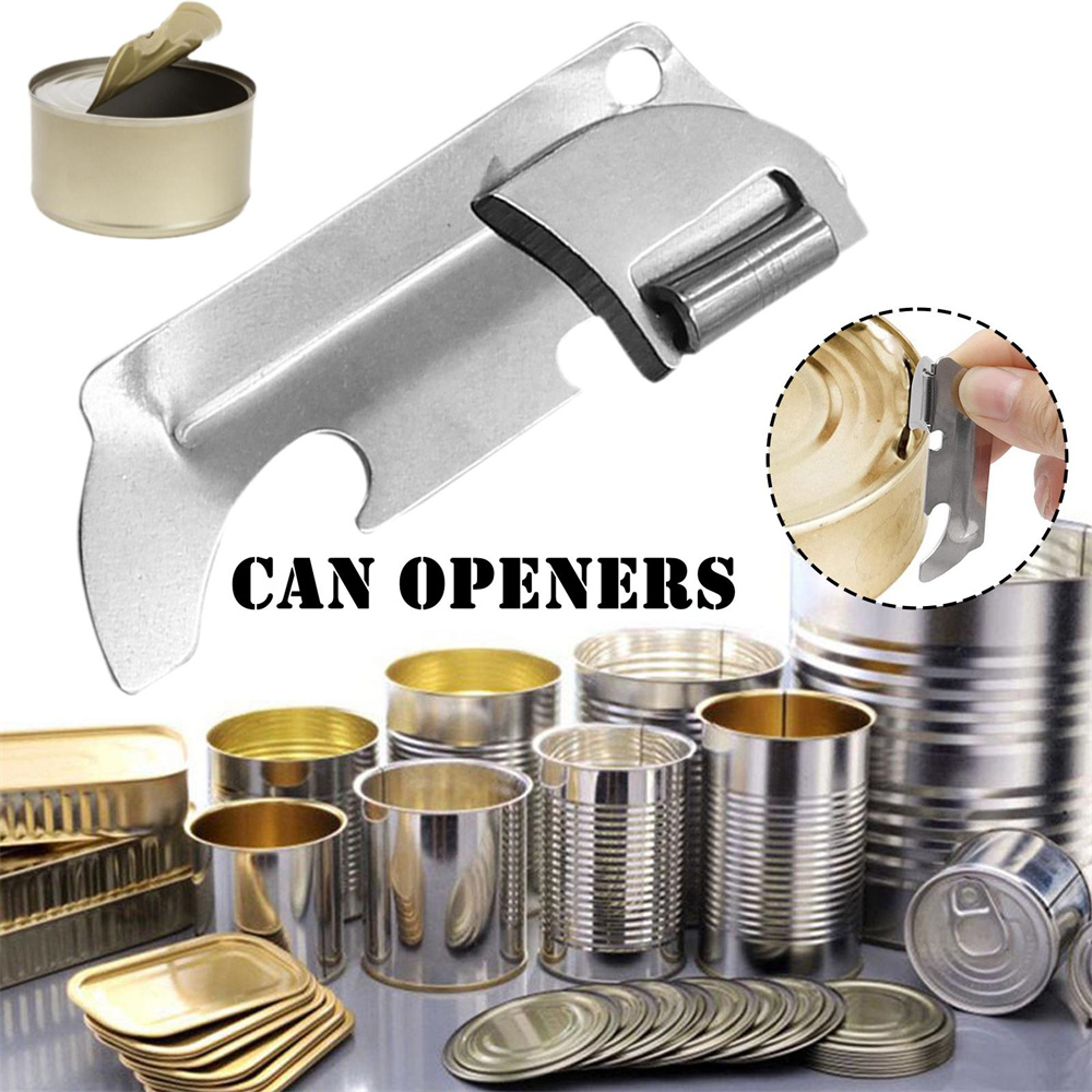 costel 4pcs Stainless steel multi-purpose can opener, multi-functional bottle opener, folding mini bottle opener