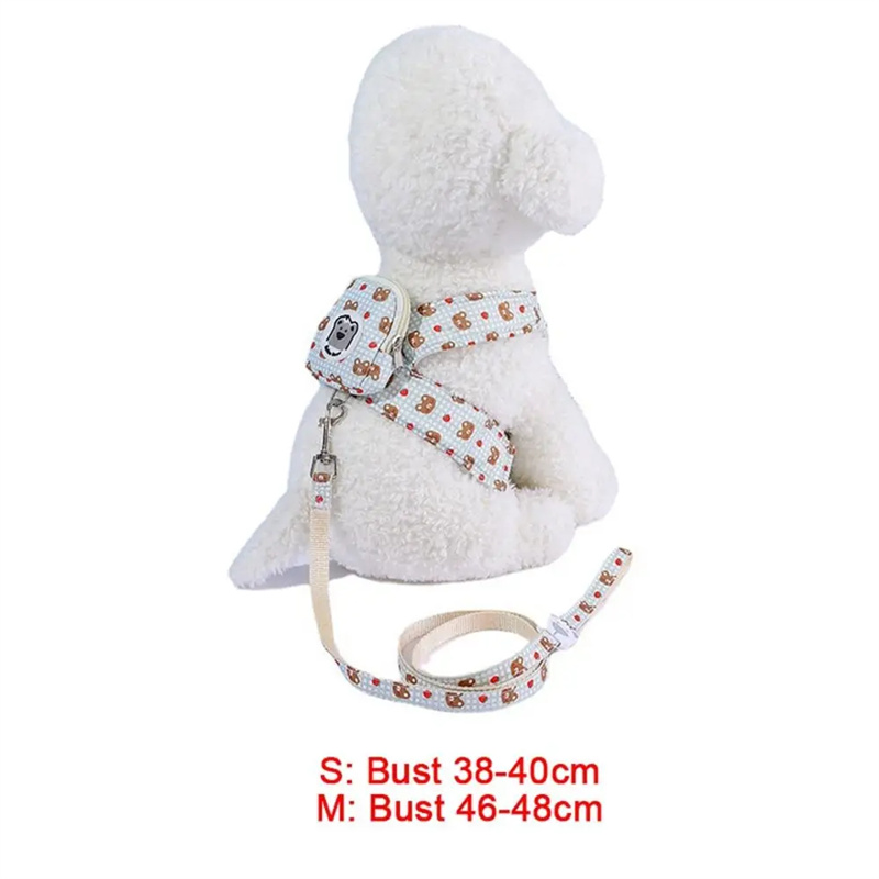 Stylish Adjustable Pet Leash Dog Harness Leash Mesh Breathable Collar Leash Strap Complete Set Pet Leash Belt Traction Rope Dog Collar Traction Rope Pet Harness Dog Breast Strap Dog Vest