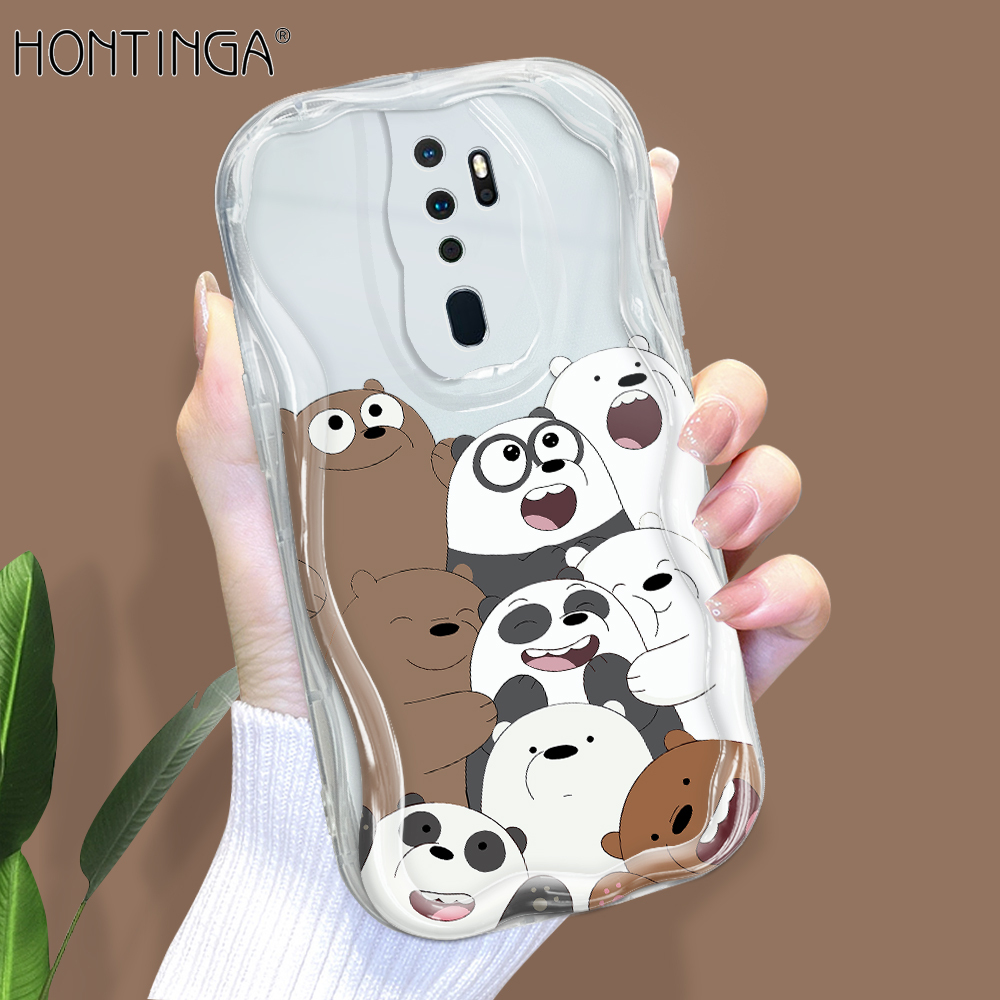 Hontinga%20for%20OPPO%20A5%202020%20A9%202020%20Back%20Cover%20Cute%20Bears%20Phone%20Case%20Cream%20Texture%20Wavy%20Edge%20Soft%20Mobile%20Cover%20-%20Image%202