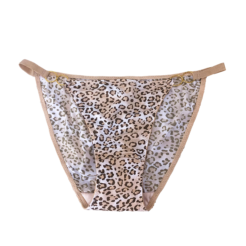 Zhitian Luxury SP CITY Leopard Print Women's Underwear Rings Decotaction Low Waist Satin Panties Thong Fitness Seamless Briefs Tanga. 
