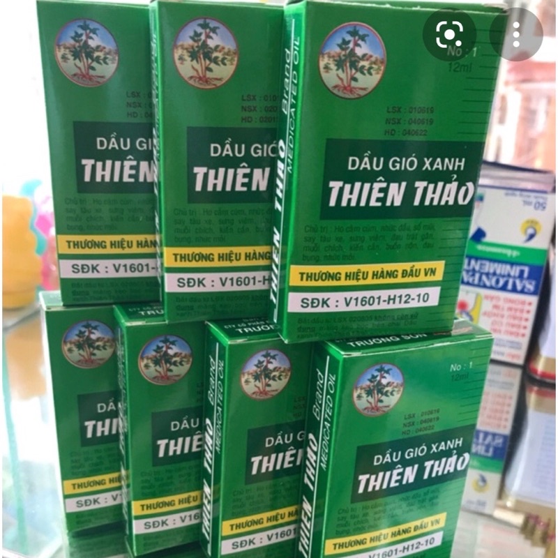 Dầu gió xanh Thiên thảo 12ml (nhãn hiệu công ty Trường sơn)