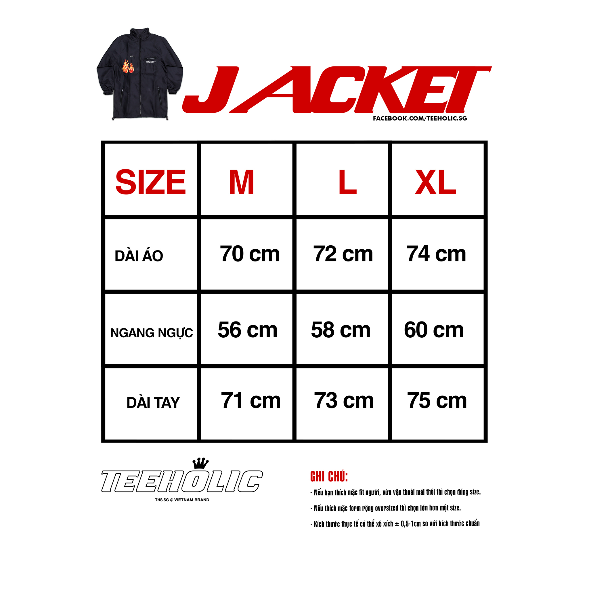 Áo Khoác Jacket TeeHolic Lửa Màu Đen