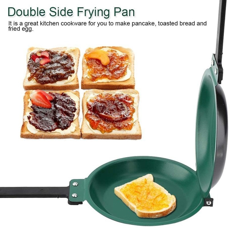 Explosive Double Side Grill Pan Non-Stick Frying Pans With Ceramic Round Pancake Maker Coating Flip Frying Pan Household Kitchen Cookware