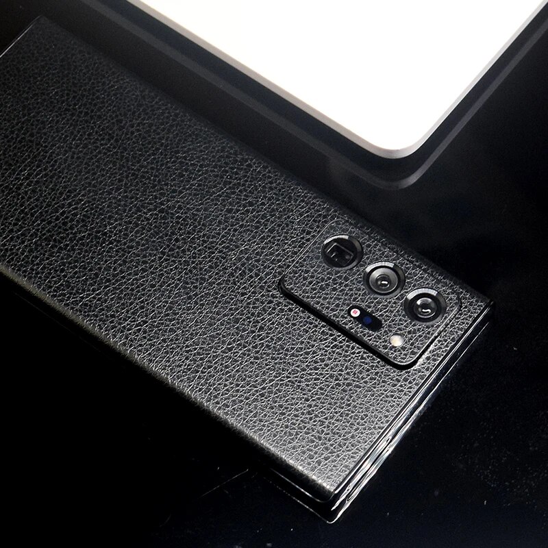 Fashions High Quality Luxury Leather Skin Sticker Wrap Skin Phone Back Paste Film For SAMSUNG Galaxy S22 Ultra S21+ S20 FE Note 20 10 Lite A52 A71 5G.