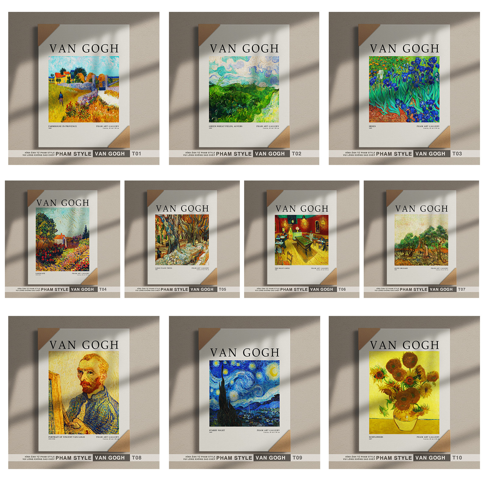 Tranh Canvas Treo Tường VAN GOGH (No1-10)