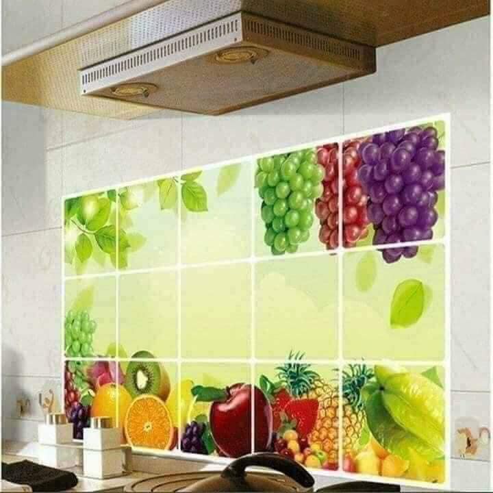 Tranh dán nhà bếp cách nhiệt mẫu mới
