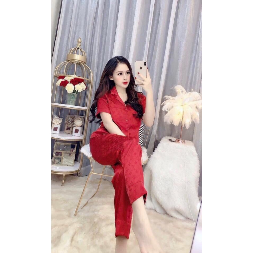 Bộ lụa gấm tay cộc quần dài cao cấp loại 1