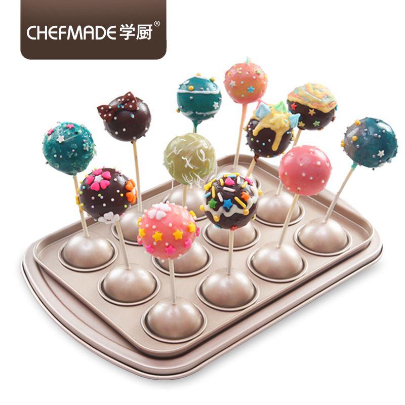 Gửi Thanh Giấy Tự Làm Bánh Nướng Bánh Lollipop Bộ Tạo Khuôn Hình Chocolate Lollipop Bánh Vòng Hình Cầu Khuôn Silicon