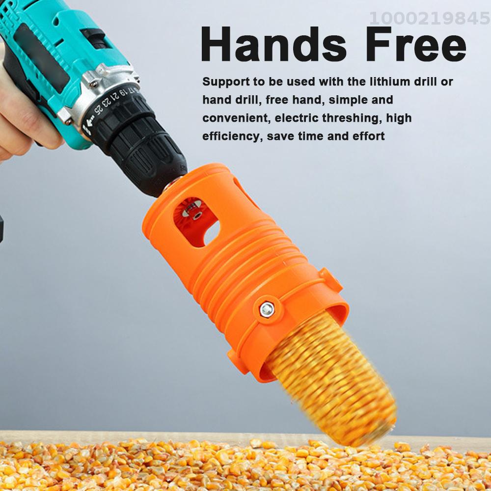 Smart Sensor Corn Peel Thresher Use with Electric Drill Portable Corn Stripper Tool Universal Corn Peel Hands Free Corn Sheller Labor Saving Thresher Manual Corn COB Remover