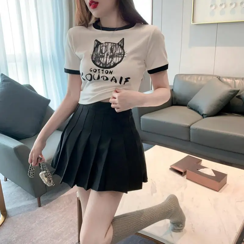 Áo thun nữ croptop form ôm in hình siêu xinh