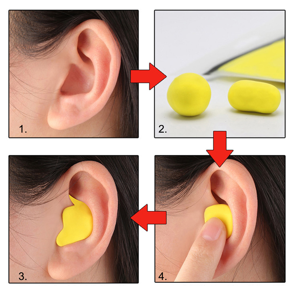 Calistouk Bộ 60 Moldable Hình PU Chống Tiếng Ồn Tai Nghe Bảo Vệ Chống Thấm Nước Tai Nghe Nhét Tai Cho Làm Việc Studing Ngủ
