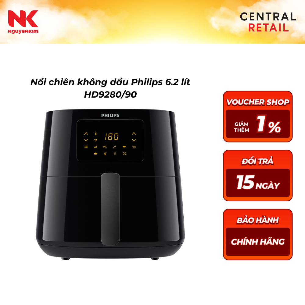 Nồi chiên không dầu Philips 6.2 lít HD9280/90