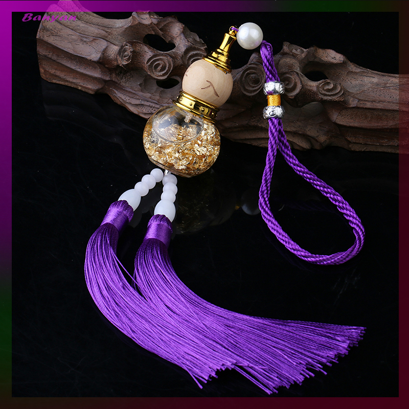 Banyan Car Glass Bottle Gourd Pendant Gold Foil Bottom Double Spike Gourd Pendant Car Interior Accessories Car Pendant Pendant