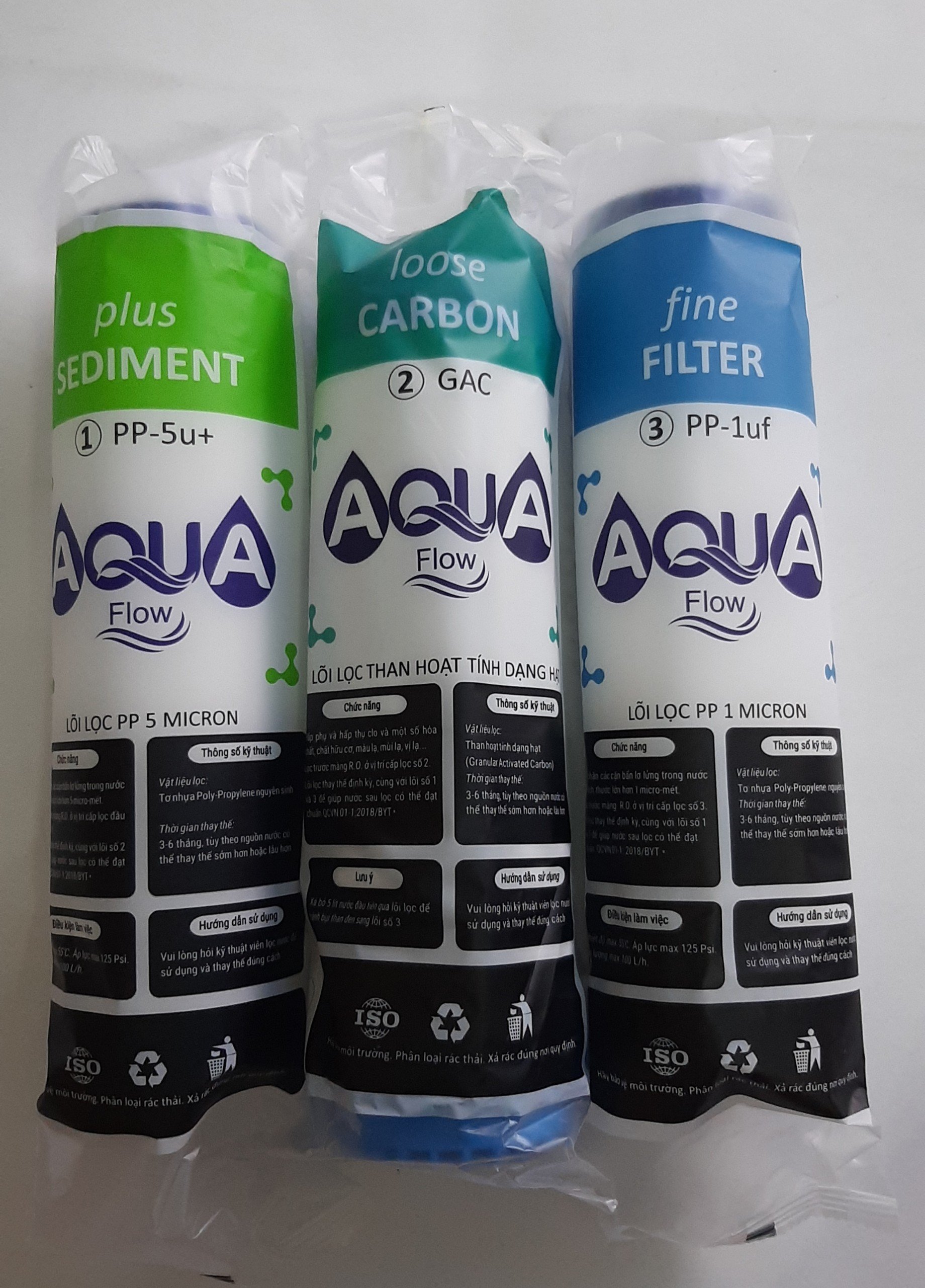 Combo 9 lõi lọc aqua từ 1 đến 9 :gồm lõi lọc 123+màng ro aqua+lõi khoáng 56789