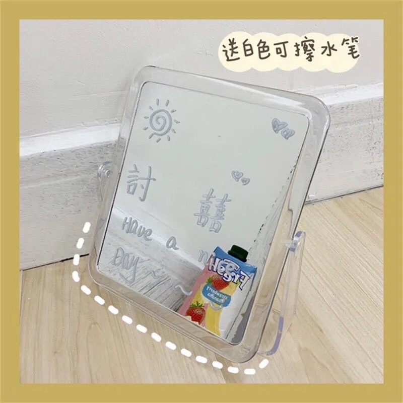 Gương hai mặt để bàn { tặng bút viết }