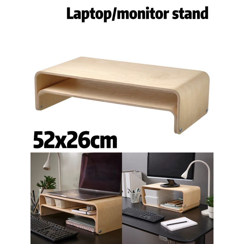 VATTENKAR Laptop/monitor stand, birch, 52x26 cm - IKEA