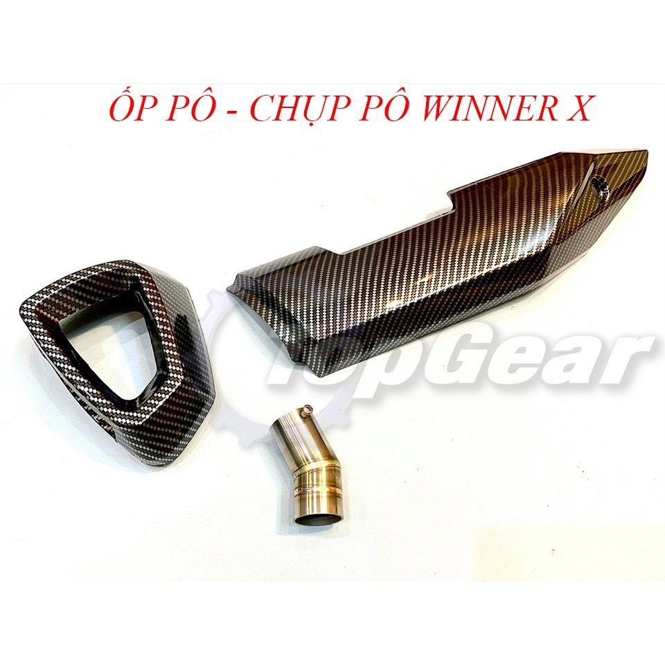 Combo chụp ốp pô carbon + ống xả pô inox 304 winner x