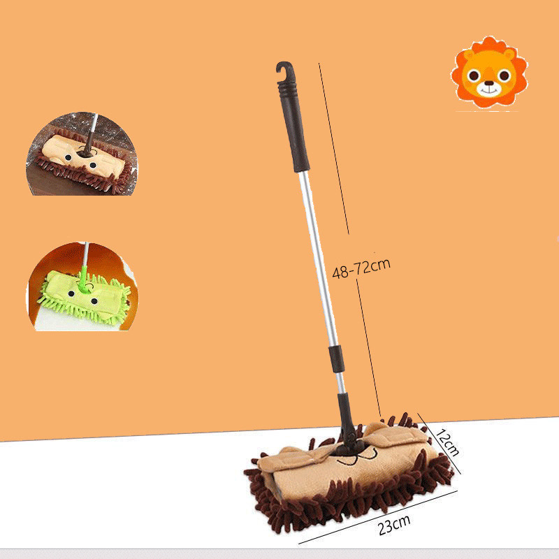 Retractable kids mop home kindergarten kids mini mop chenille mop