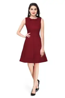 burgundy dress mid length