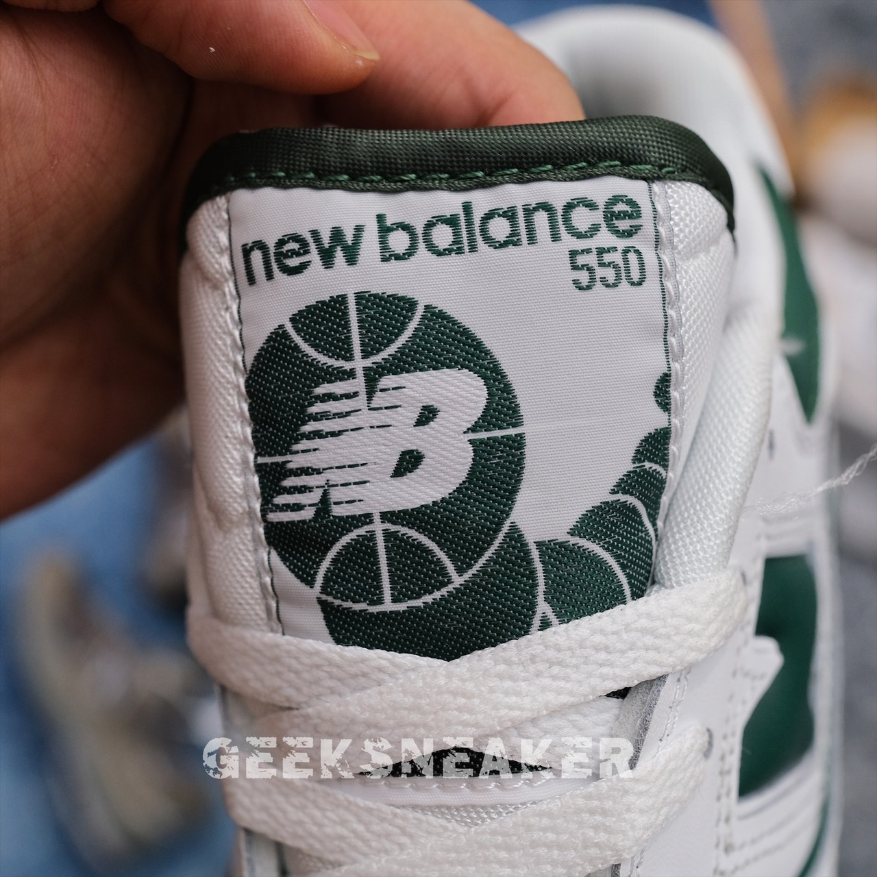 [GeekSneaker] Giày NB New Balance 550 Green White - OG ( Mũi da lộn )