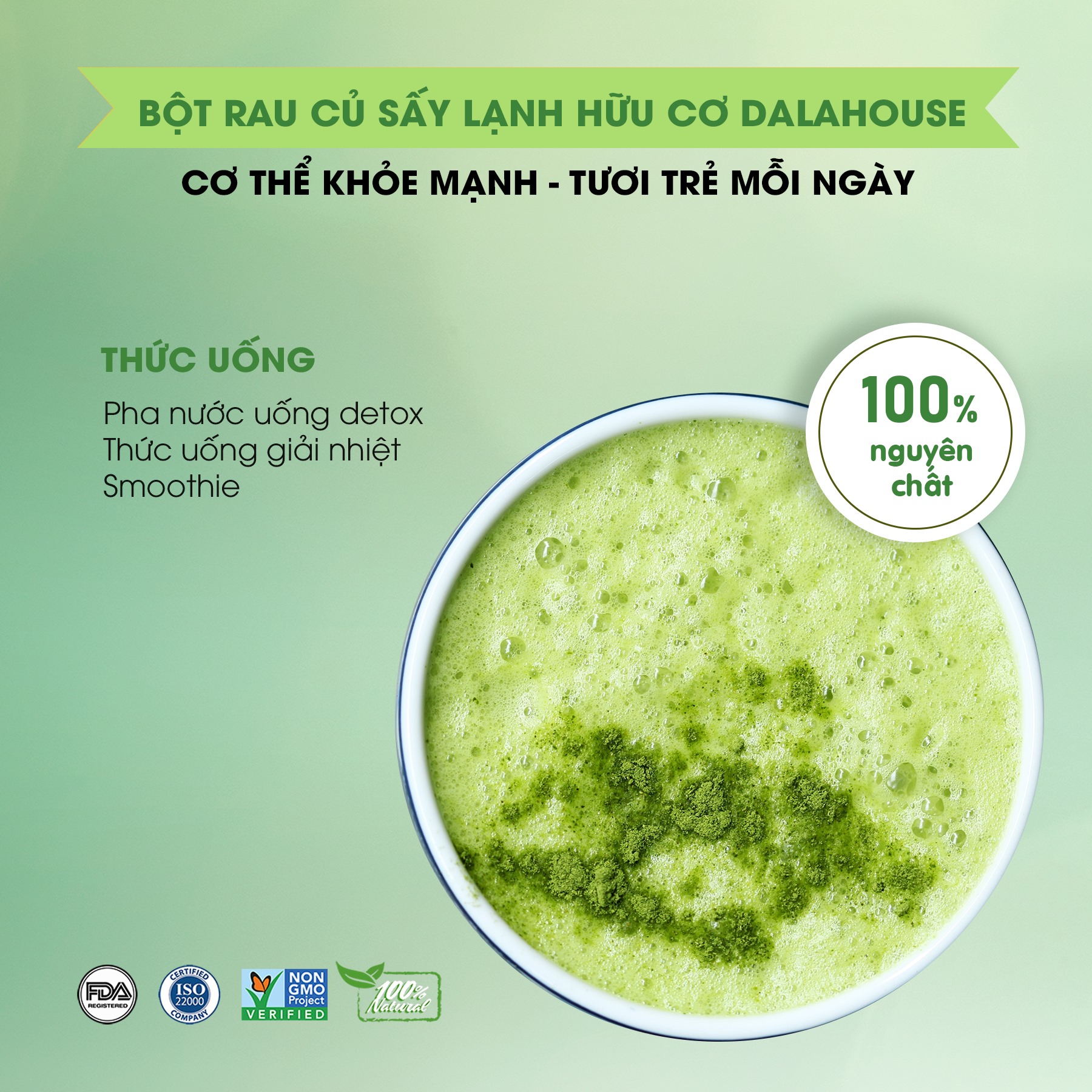 Bột rau củ sấy lạnh Dalahouse gói nhỏ 3gr
