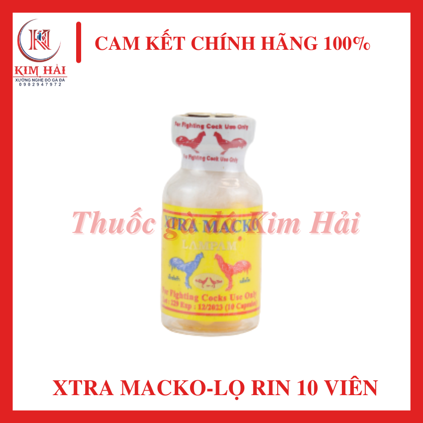 Xtra macko nhộng vàng-[lọ 10 viên nguyên rin]-[uống trước đá]-Tăng bo khủng, tải cựa tốt, sung gà, gà vô th.u.ố.c rất dễ hợp.