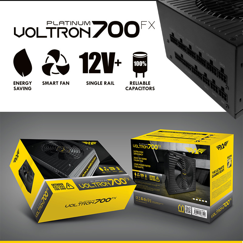 新品 Armaggeddon VOLTRON 700W ATX電源ユニット Armaggeddon Voltron Platinum 700 Power Supply Unit, 700W, Black