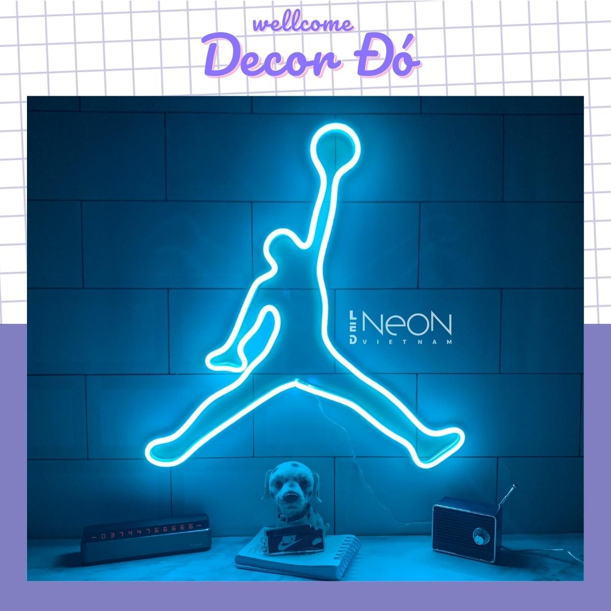 Đèn Neon , Jordan , Size 35x33cm , tặng Miếng Dán , tặng ADAPTER , tặng 1,5m Dây Điện Tàng Hình